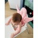 Pembe Melek Kanatlı Mama Sandalyesi Minderi - Çift Taraflı
