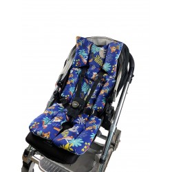 Kutup Ayısı ve Lacivert Orman Bebek Arabası Minderi - Çift Taraflı Kutup Ayısı ve Lacivert Orman Bebek Arabası Minderi - Çift Taraflı